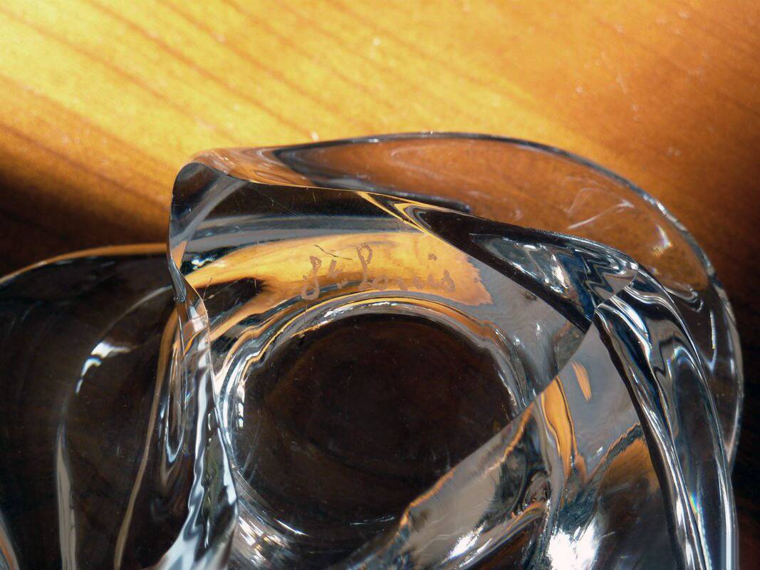 Cup • Empty Pocket • Large Vintage Ashtray • Crystal • Saint-Louis • 1970-1980