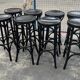 Set of 8 vintage wooden bar stools