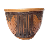 Braided wicker pot cover