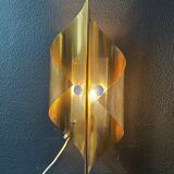 Pair of perforated brass wall lights by Christoph Palme, Germany, 1980s.