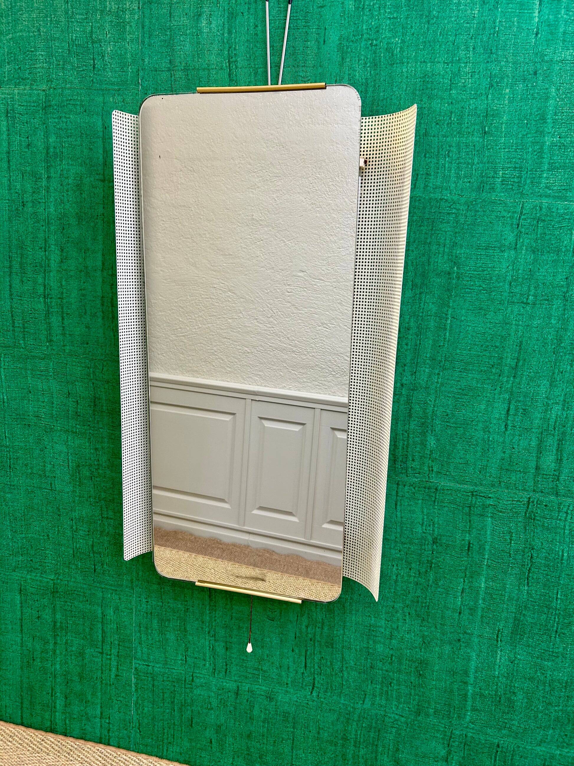 Illuminated wall mirror by Ernest Igl for Hillebrand, mid-century, Germany, 1960s.