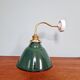Brass wall light with green enamelled sheet metal, Mid-Century