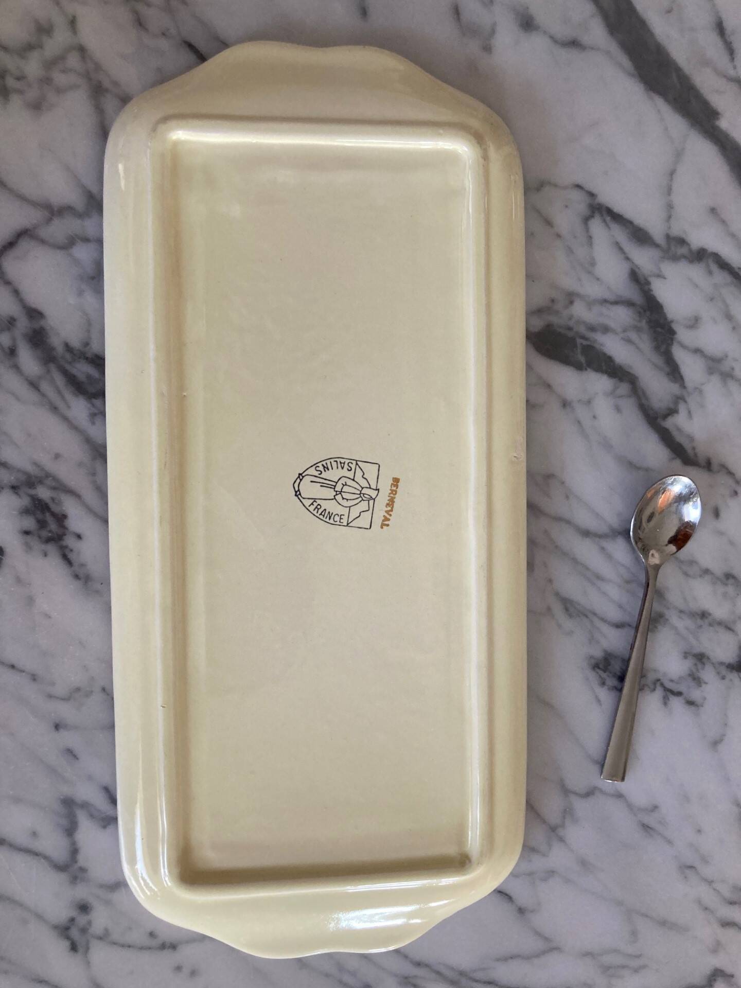 vintage cake dish, cherry blossoms, Salins