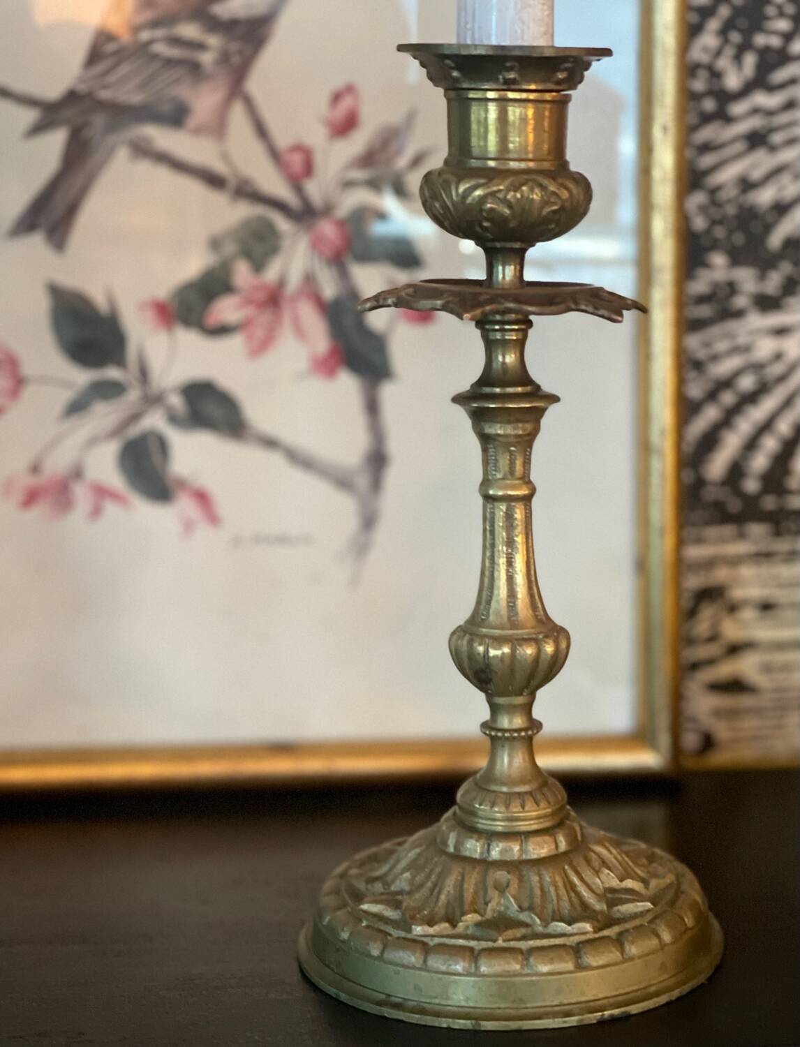 Old bronze candle holder