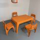 Table and 4 dining chairs designed by Preben Fabricius, Interplast, 1970s.