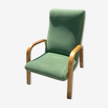 Armchair of the 50s in curved beech
