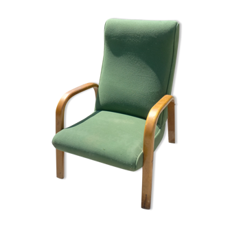 Armchair of the 50s in curved beech