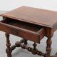 French Louis XIII Walnut Side Table with Drawer and Turned Legs, circa 1850