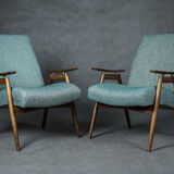 Pair of Jaroslav Smidek chairs model 6950, Vintage Czech 1960s