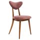 Heart-shaped chair in plum velvet and beech wood, Europe, 1960s