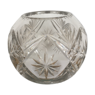 Vintage chiseled crystal vase