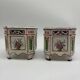 Pair of onion pots Samson 19th century Polychrome earthenware Strasbourg style Antique cache pots
