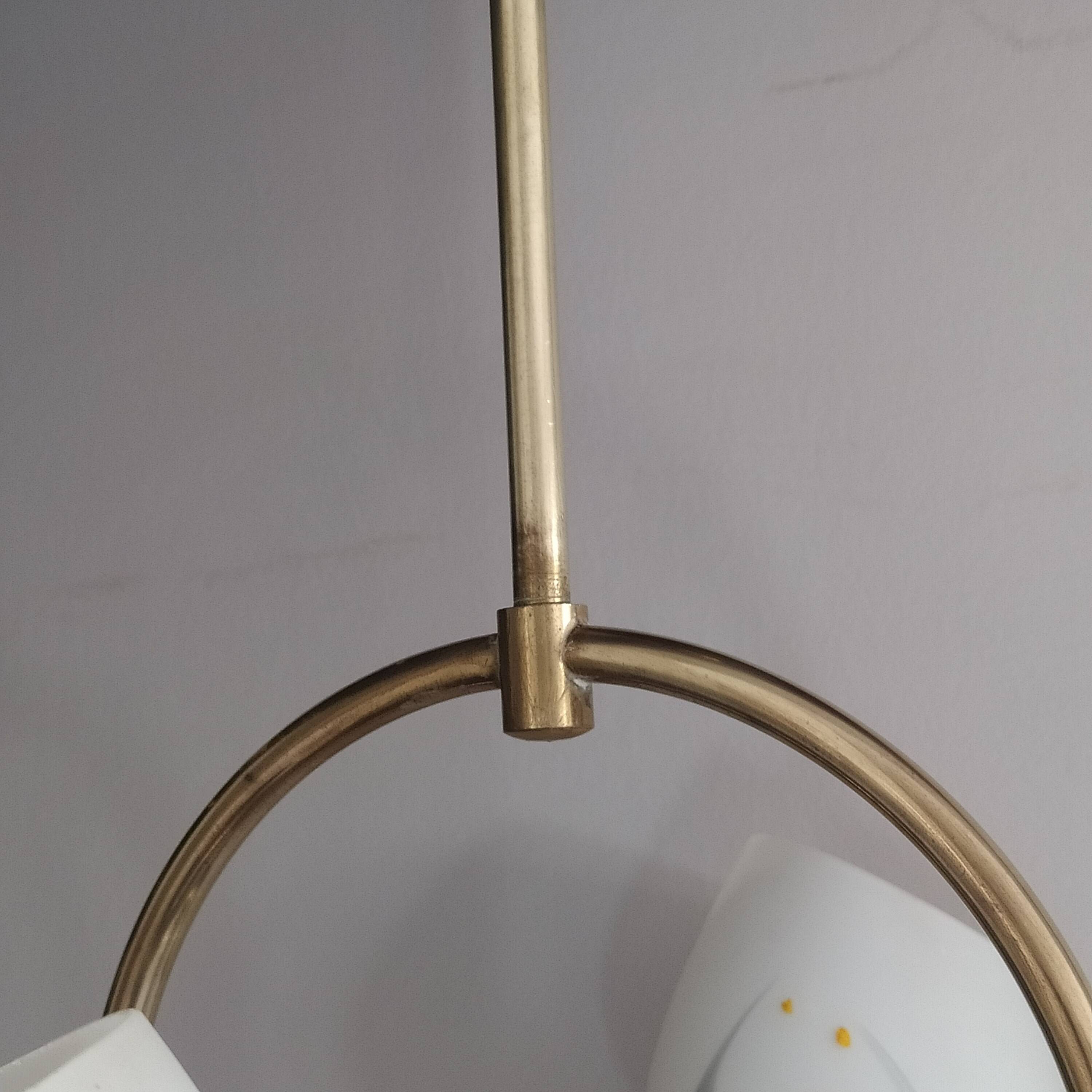 brass chandelier in the shape of a perch from the 50s/60s