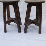 Pair of teak stools