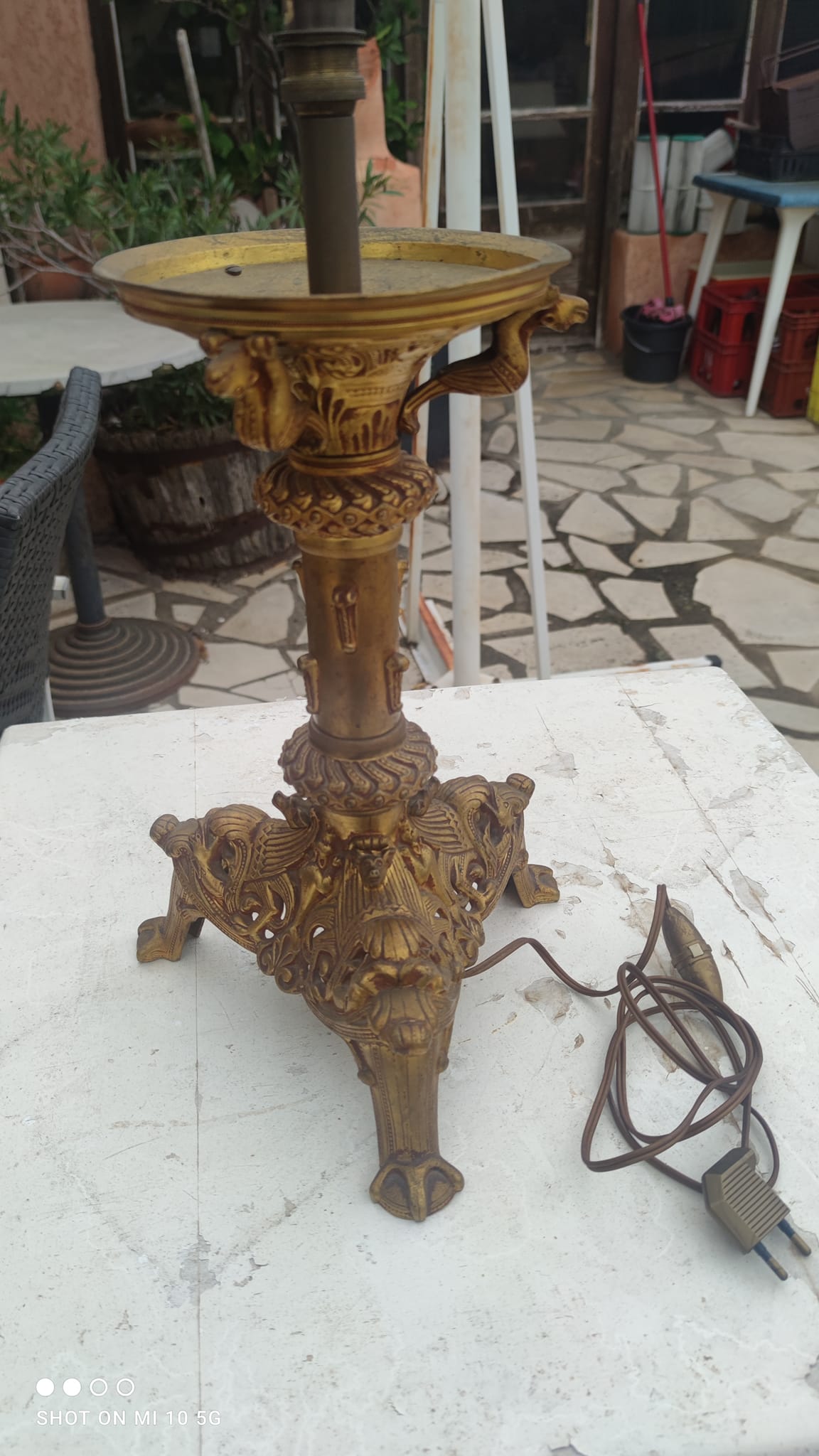 Pied de lampe en bronze du XIX siècle