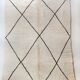 Moroccan Berber carpet Beni Ouarain unbleached with black diamonds 293x212cm