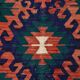 Red & Blue Geometric Vintage Kilim Rug, 158x238Cm