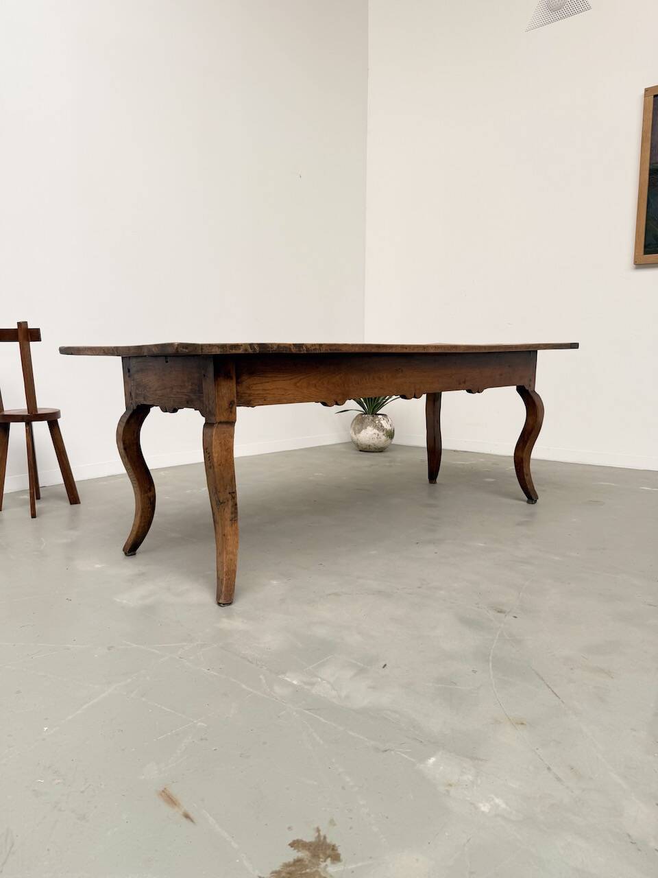 19th century walnut drapery table 2m1