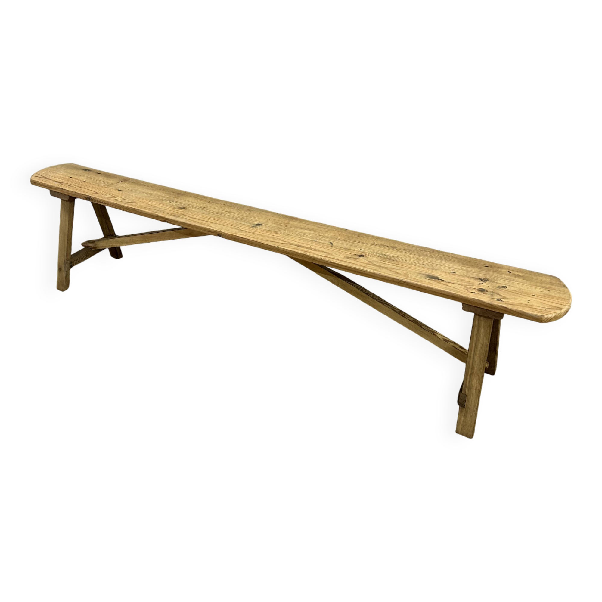 Solid wood farm bench stripped