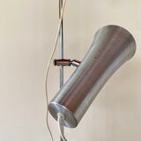 Floor lamp with 3 adjustable spots in stainless steel, 1970's