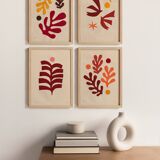 Collection de 4 collages d'inspiration Matisse signée Eawy