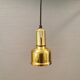Small golden Danish hanging lamp in metal and brass.