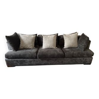 Grey velvet sofa 2,50m