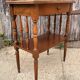 Pair of bedside tables or double-top wooden turned side tables Sty