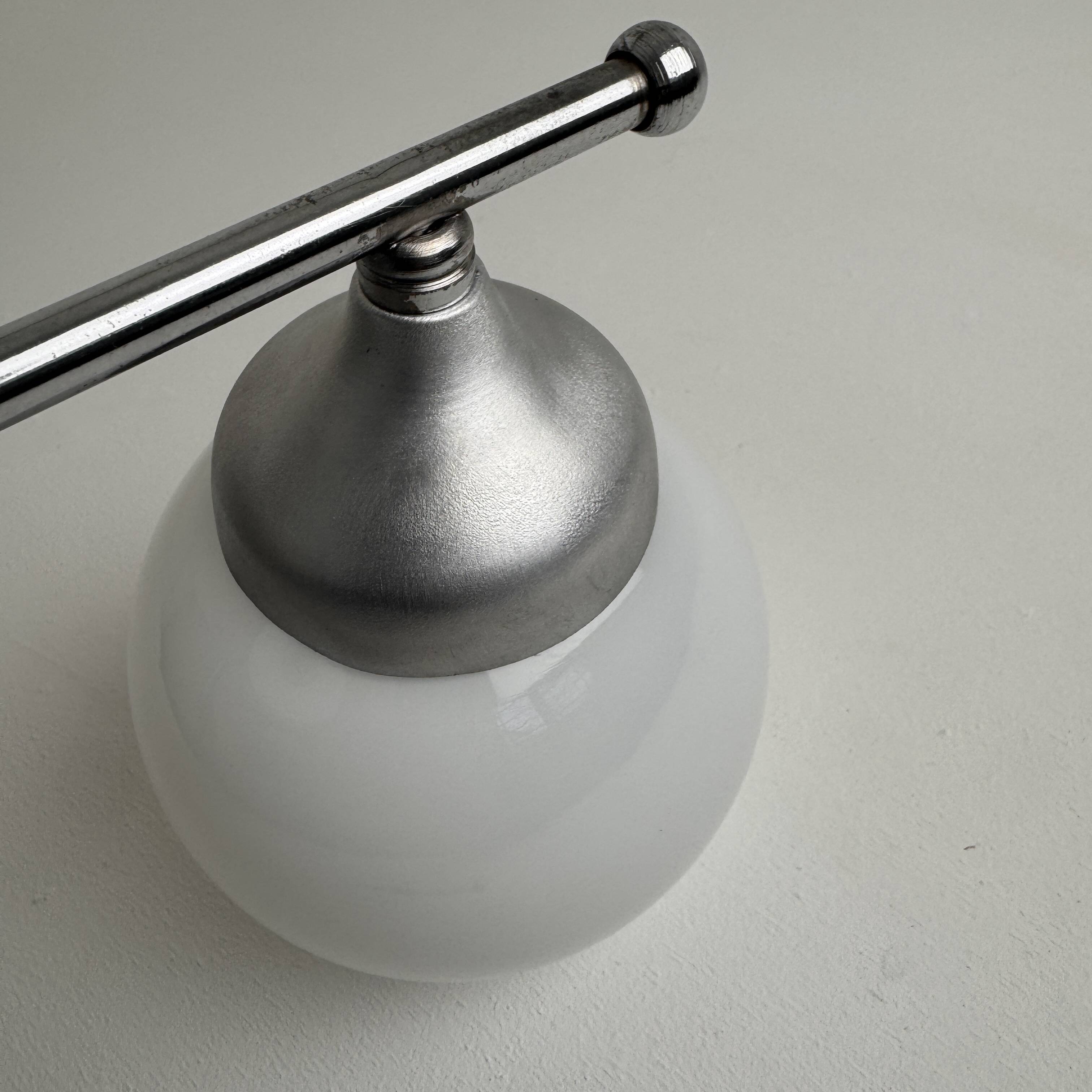 VINTAGE METAL AND OPALINE WALL LIGHT