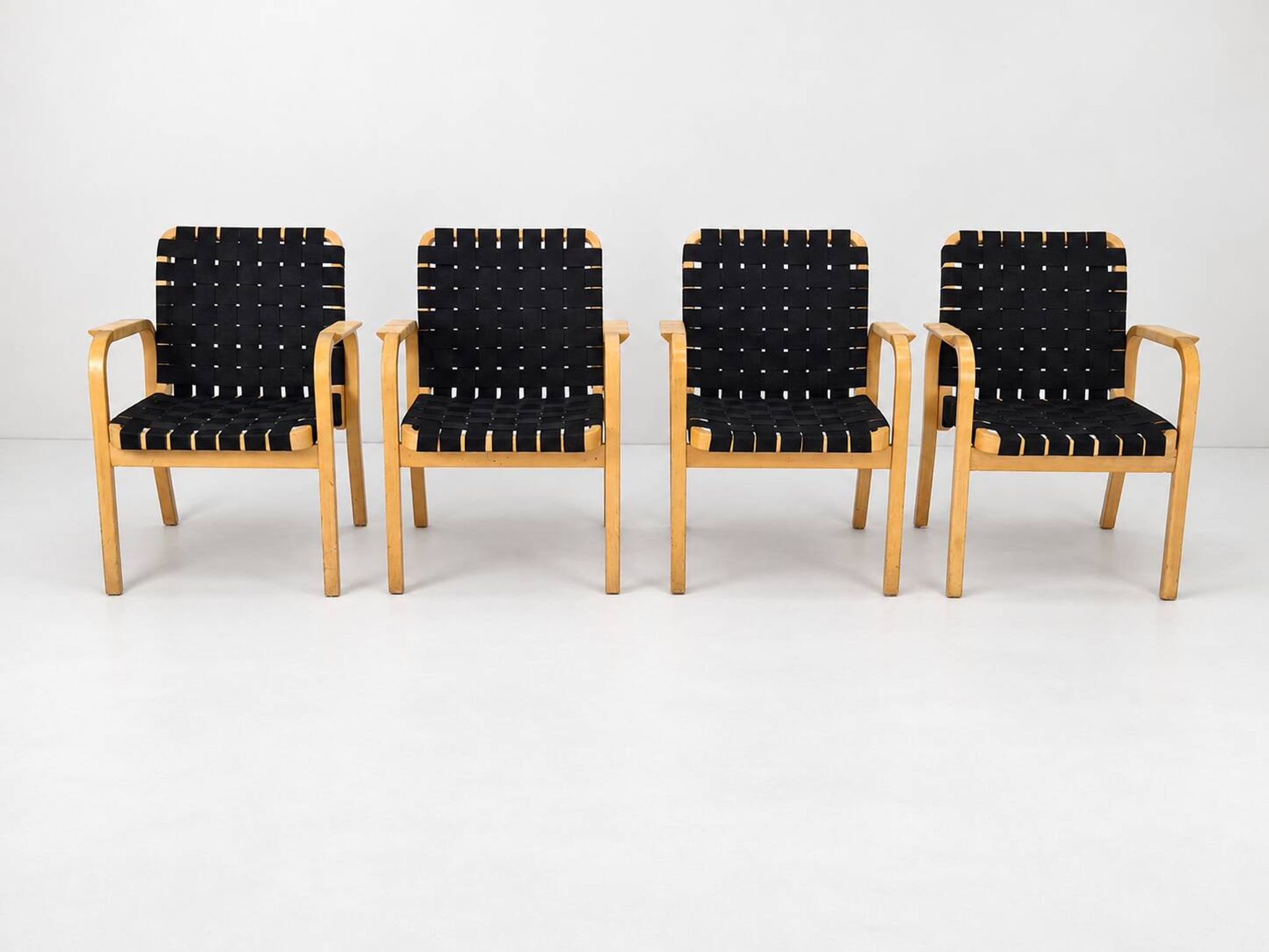 Model 45 Lounge Chairs by Alvar Aalto for Artek, 1970s, Set of 4