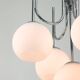 Vintage Italian Chrome and Opaline Chandelier, 1970s