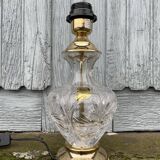 Lampe de table de style Hollywood Regency, cristal de laiton