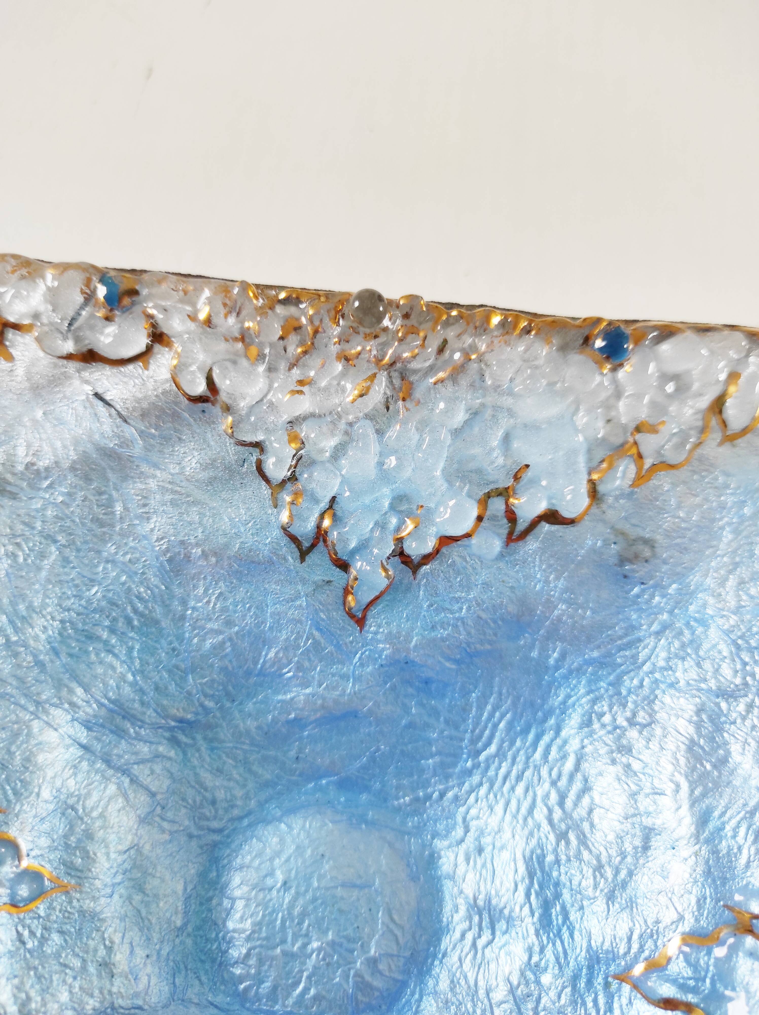 Light blue enamel catch-all tray