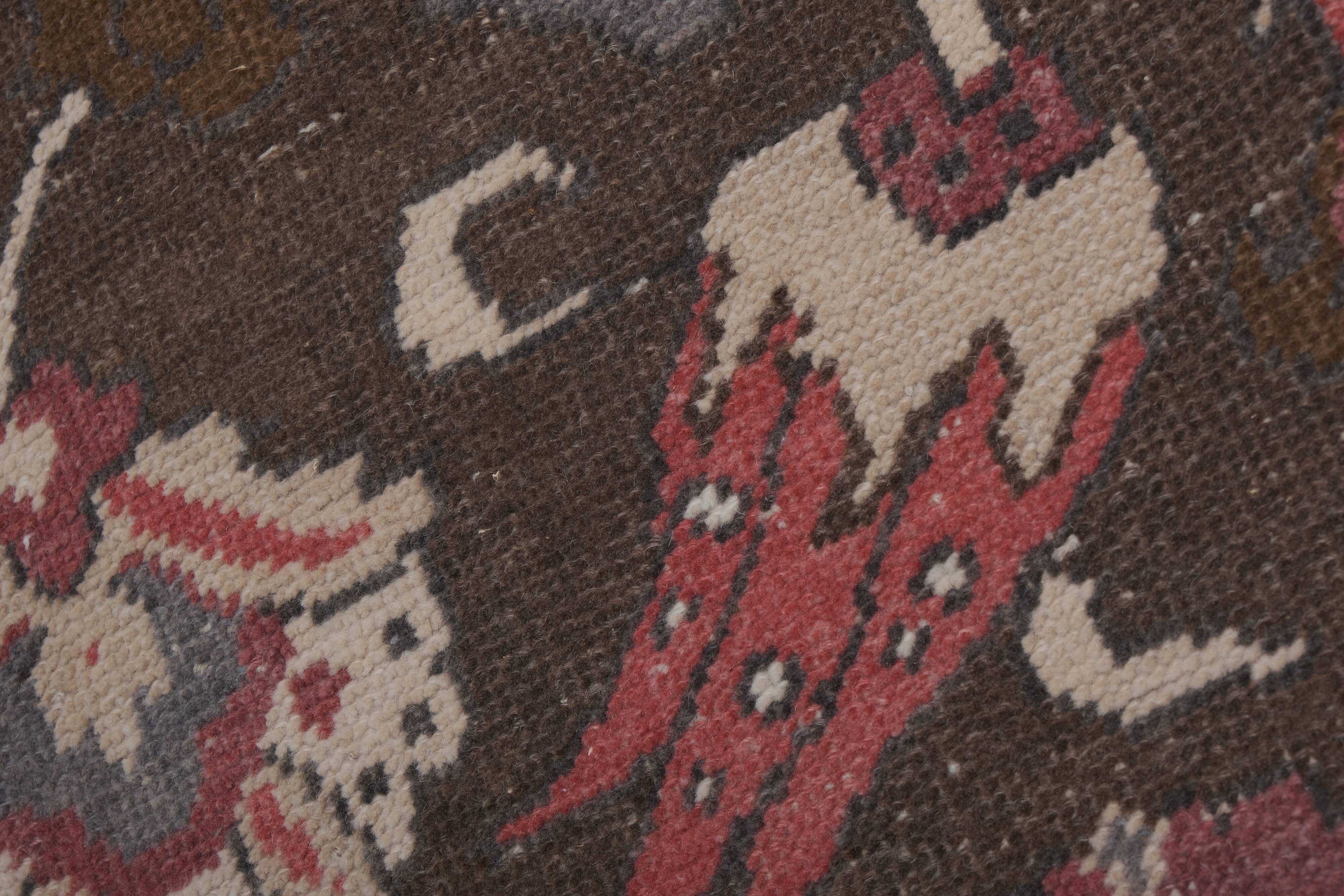 Southwest Wool Rug, Oriental Turkey Oushak Rug with Floral Pattern 4'11" X 8'5"