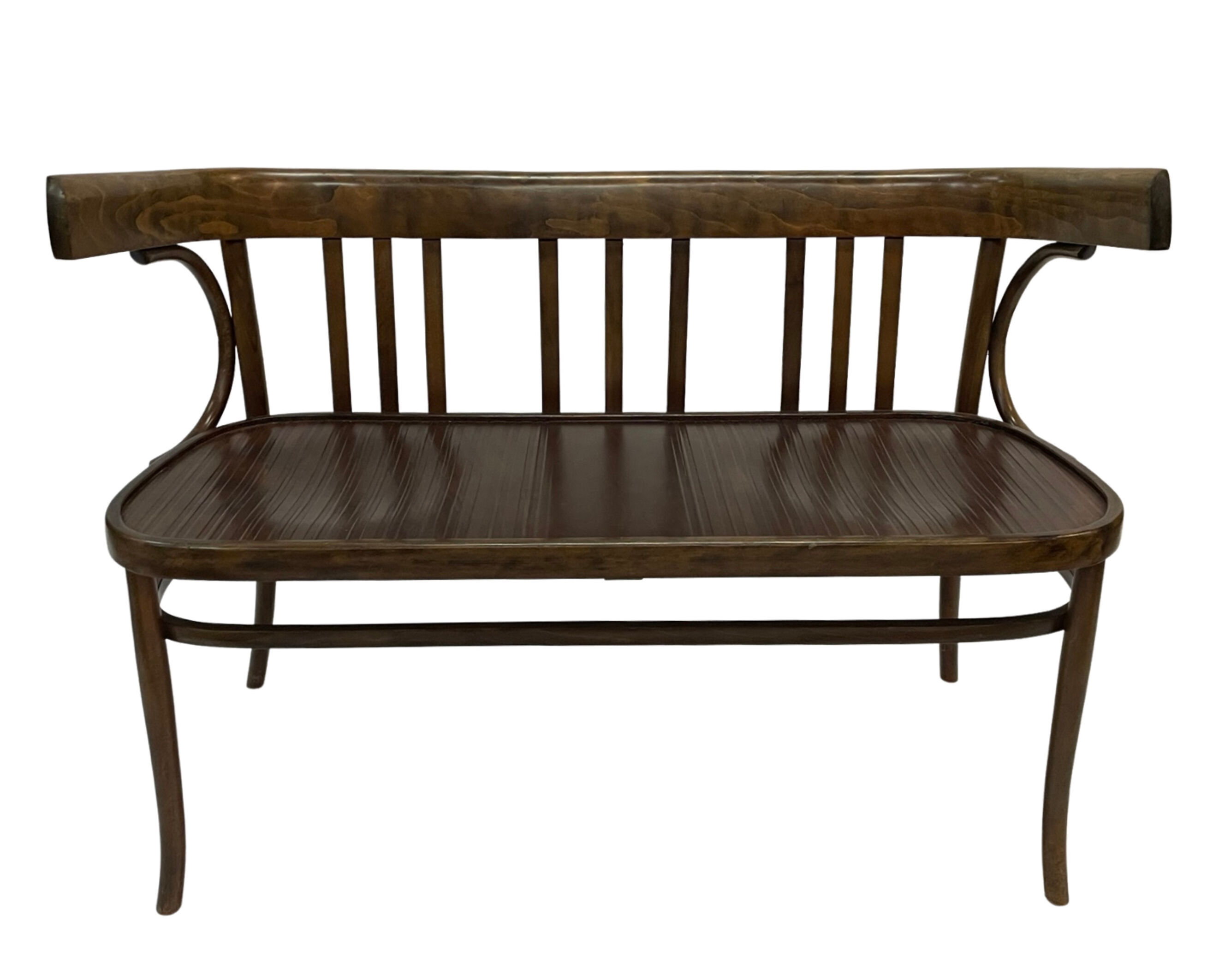 Vintage sofa in beech, 60s design wooden bench