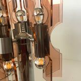 Lampe veca fontana arte verre fumé rose orange vintage 60.s rare