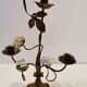 Paire de candelabres d'église fleurs céramique