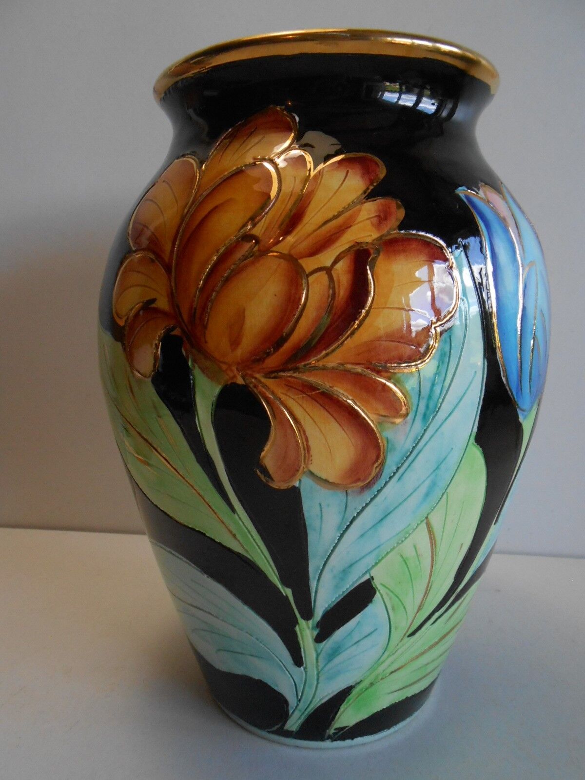 Vase polychrome vallauris jtf floral 50