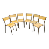 6 chaises vintage Mullca