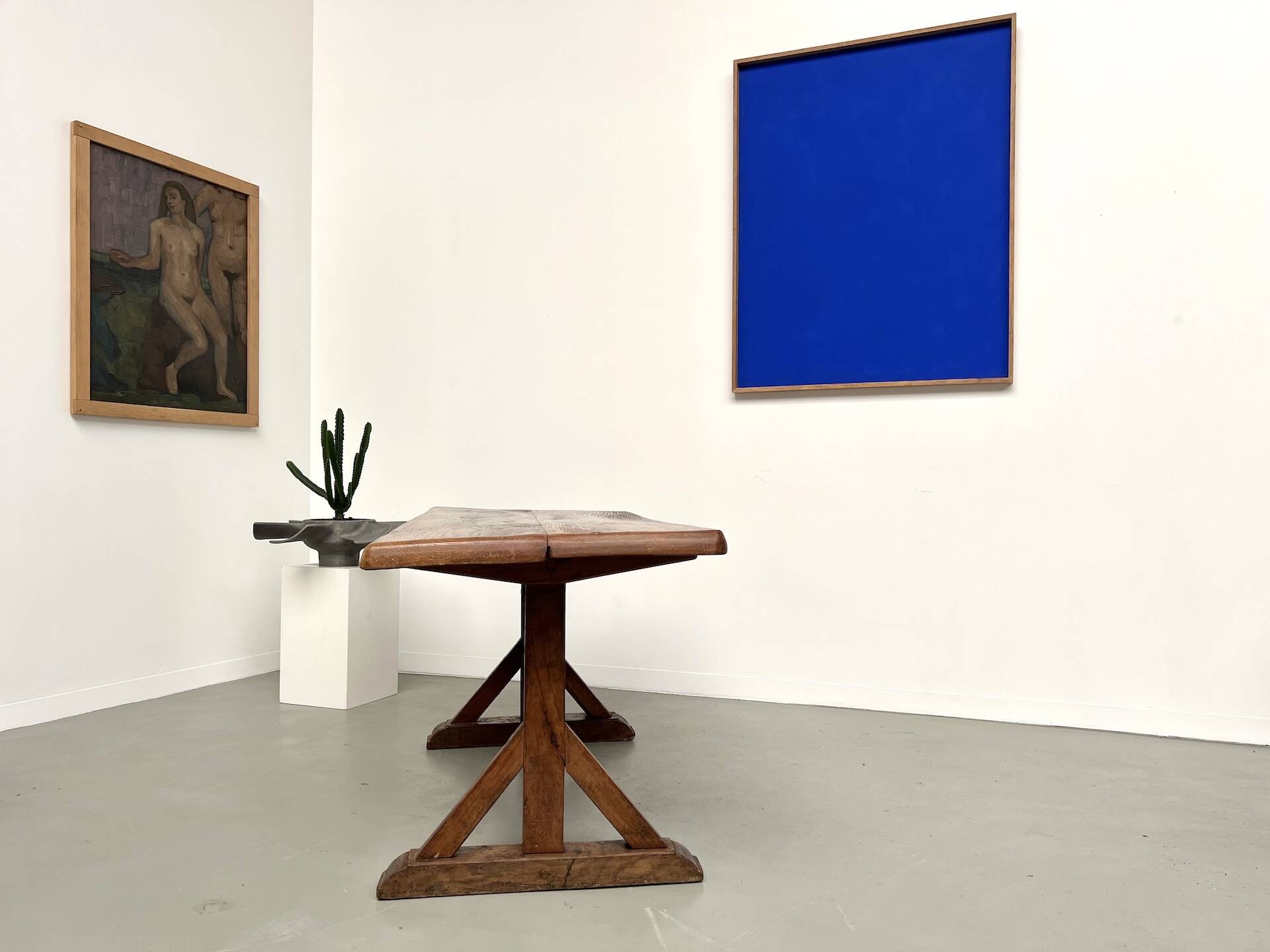 19th century brutalist oak table