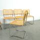 Italiaanse webbing set stoelen met chromen buisframe