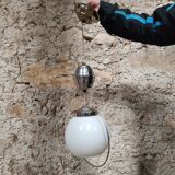 Art Deco chrome pendant light from the 1950s