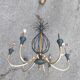 Lustre italien cage file d'acier et laiton sputnik vintage