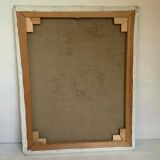 Large painting of a bouquet of flowers, oil on canvas, signed.