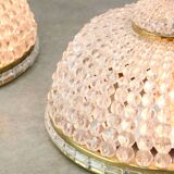 Mid-Century Czech Crystal and Brass Wall Lamp in Brass, 50s, set of 2