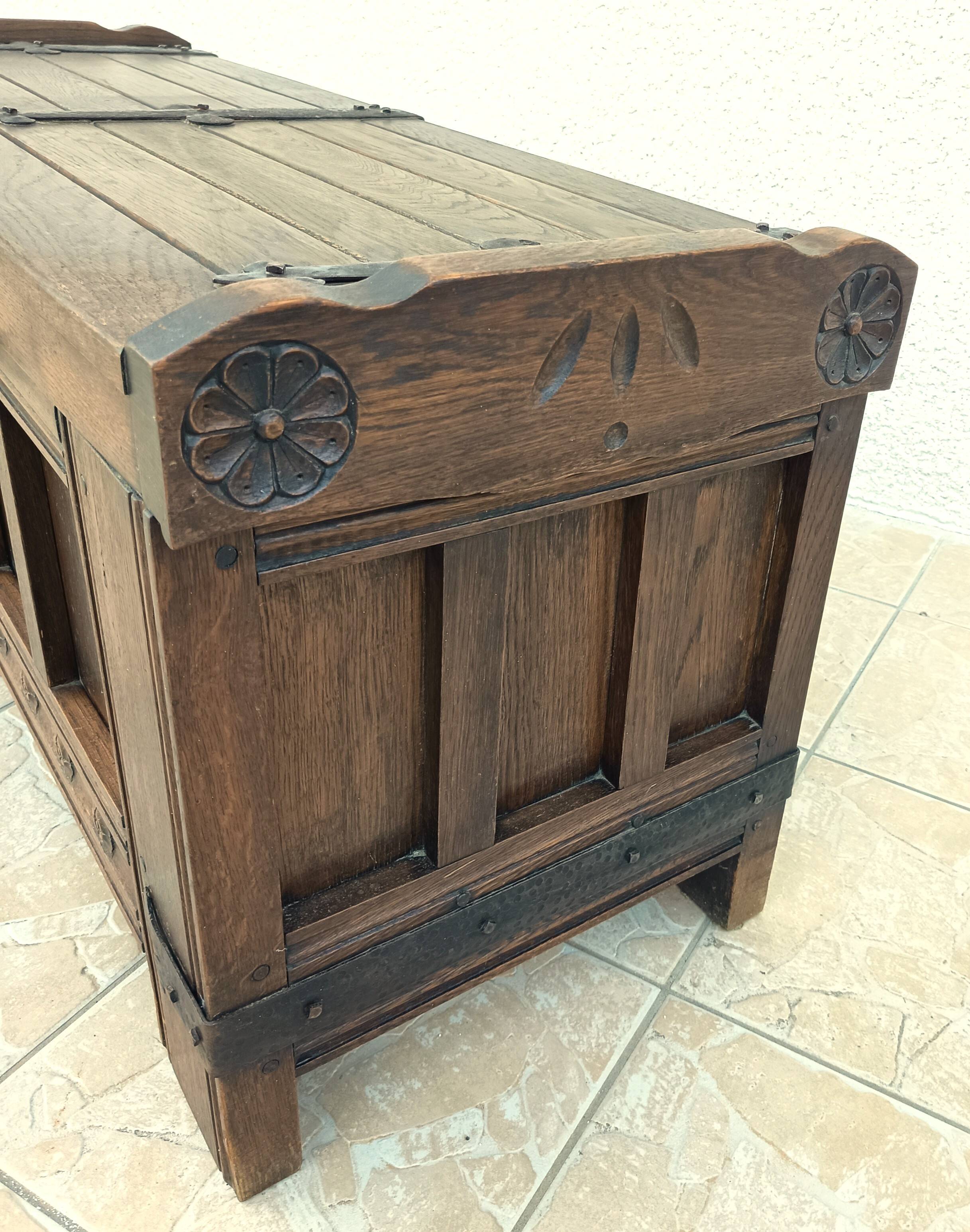 Rustic solid oak chest