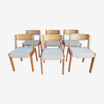 Série de 6 chaises style scandinave années 70