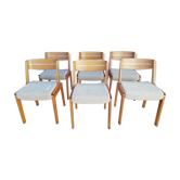 Series of 6 Chairs Scandinavian style 70s