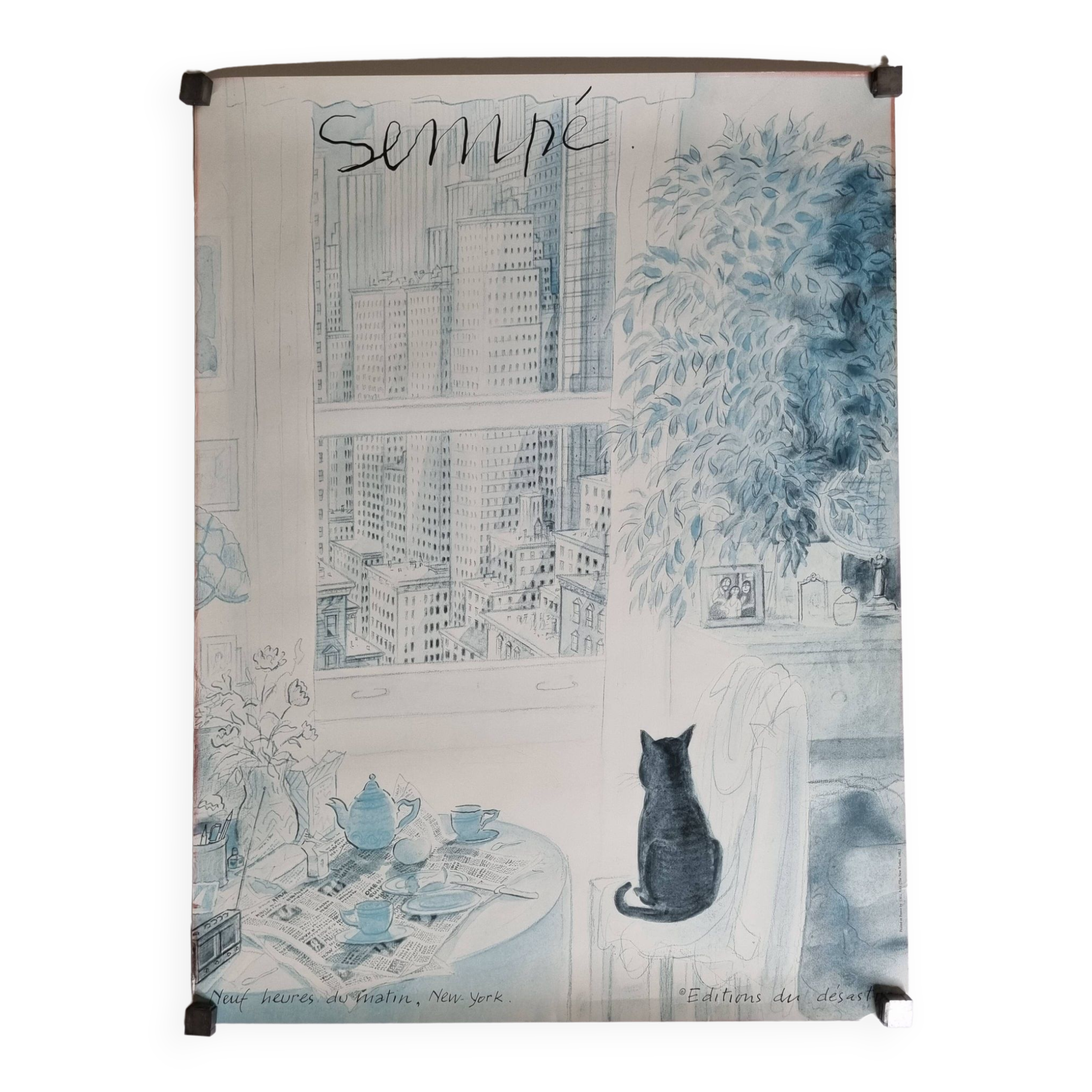 Poster after Sempé, Nine Hours of the Morning, The New Yorker, 80 x 60 cm