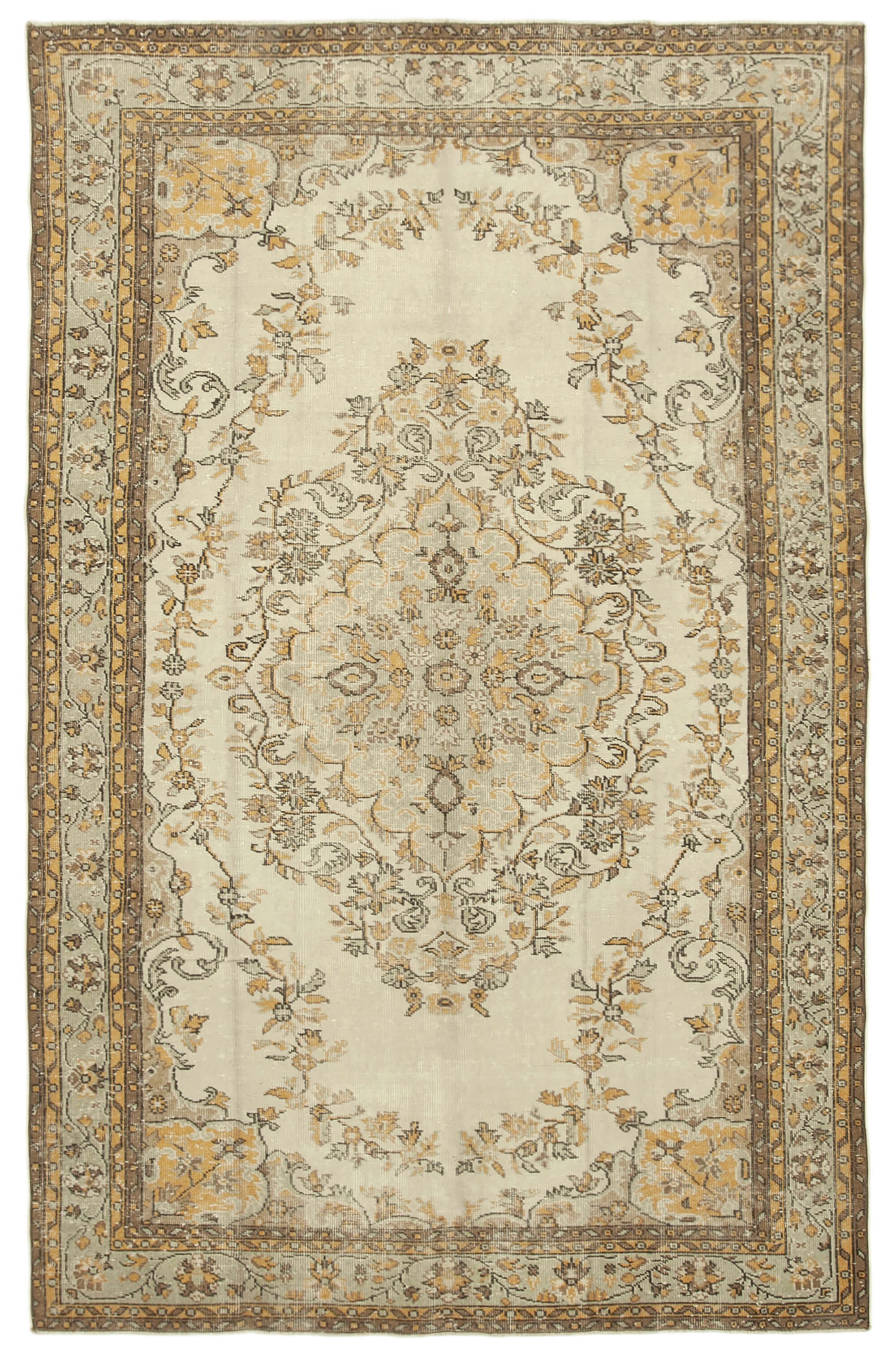 Handwoven Unique Anatolian Beige Rug 182 cm x 291 cm